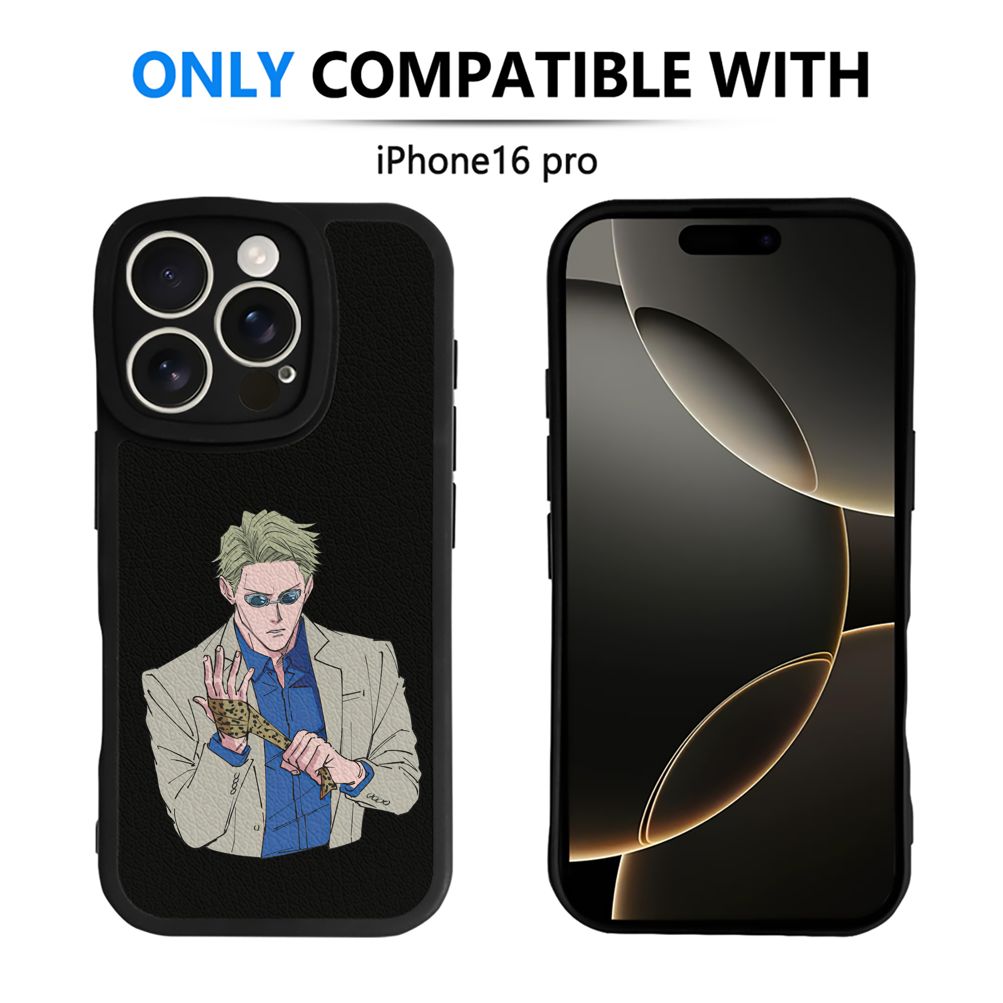 （画像用） 呪術廻戦 Jujutsu Kaisen 【iPhone 16シリーズ対応】シリコンスマホケース（レザー調） 材質：シリコン